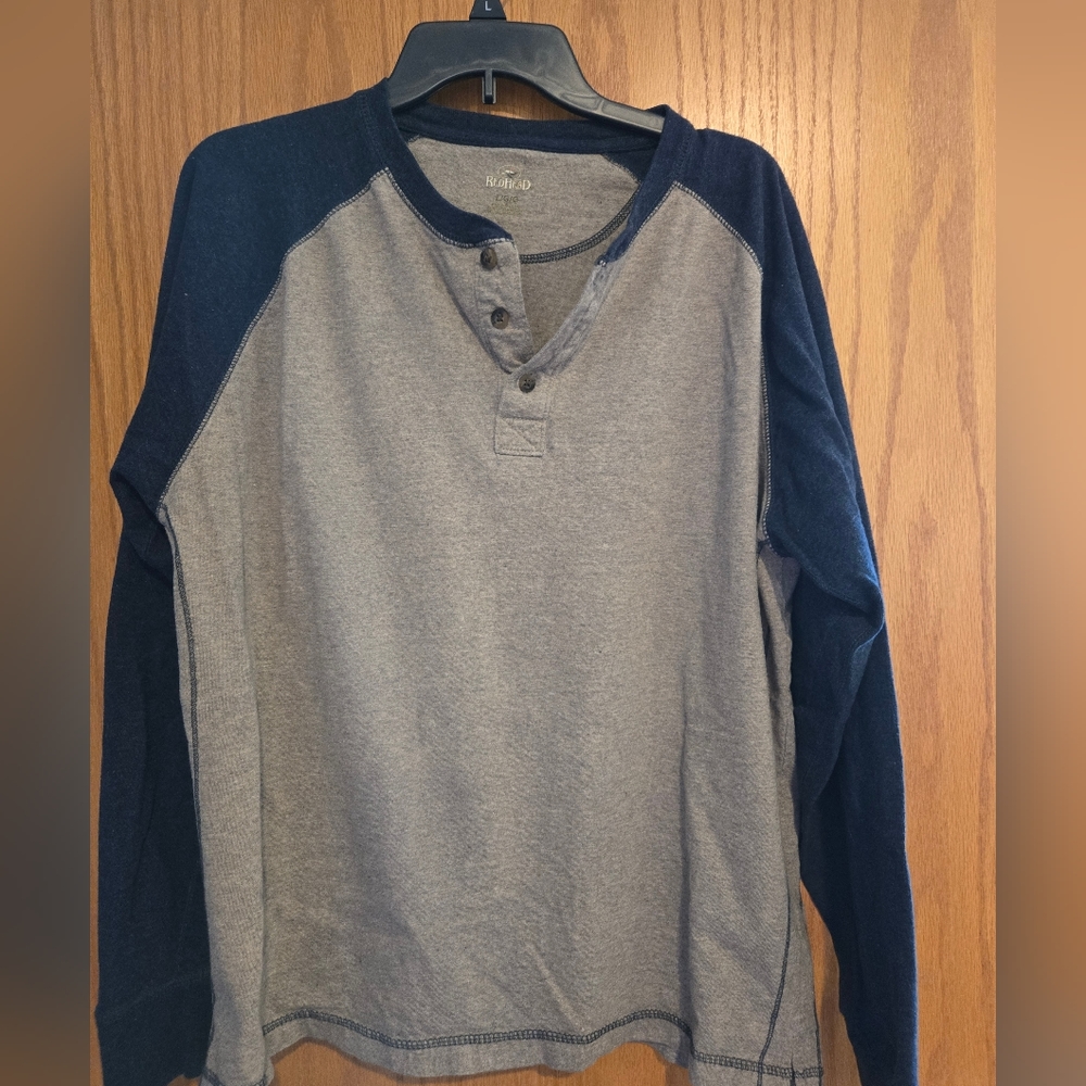 Navy and gray shirt